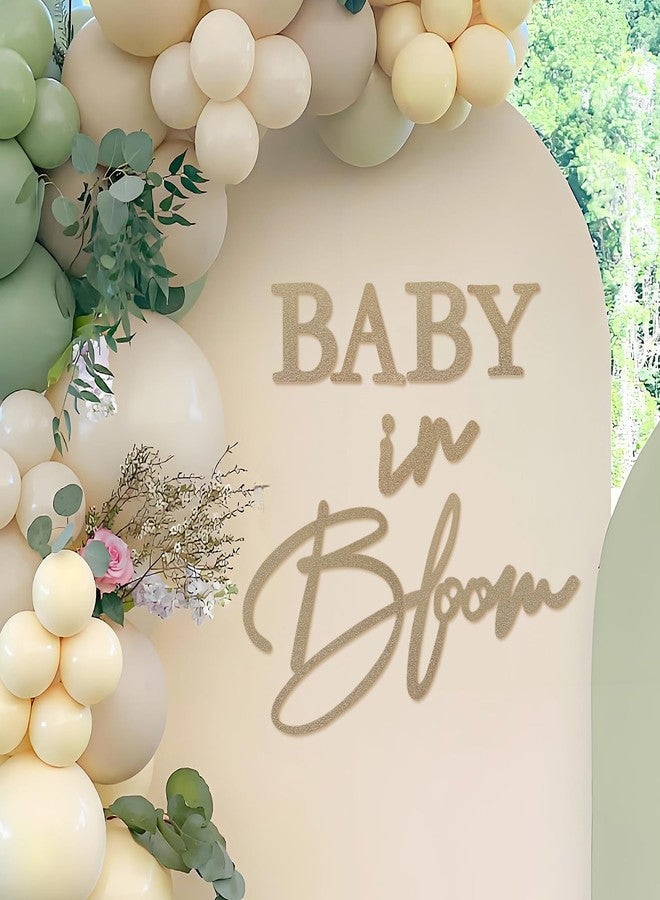 MASTRON Baby in Bloom Sign, 16”x24” Felt Letter Baby Shower Sign Baby in Bloom Party Decor Backdrop for Boy or Girl Baby Shower Gender Reveal 1st Birthday - Gillter Gold - Image 1