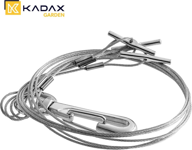KADAX Metal Plant Hanger, 3 Strand Hanging Rope, Rope Hanger for Hanging Plant Pot & Hanging Basket, Hanging Basket Chain, Plant Hanger, Flower Pot Chain (Silver, 55 cm) - Image 5