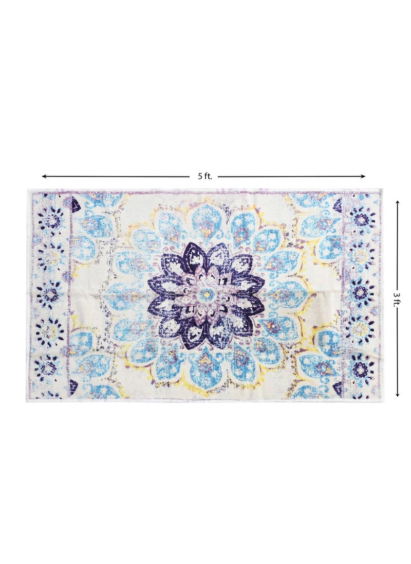 Status Contract Status 3 x 5 Feet Multi Printed Vintage Persian Carpet Rug Runner for Bedroom/Living Area/Home with Anti Slip Backing  - Image 2