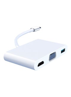 نيبمينينت موزع محول Type C 5 في 1 بمنفذ شحن سريع 4K HDMI وVGA و3.5 مم ومنفذ USB 3.0 وC PD للشحن السريع. أبيض  - Image 1