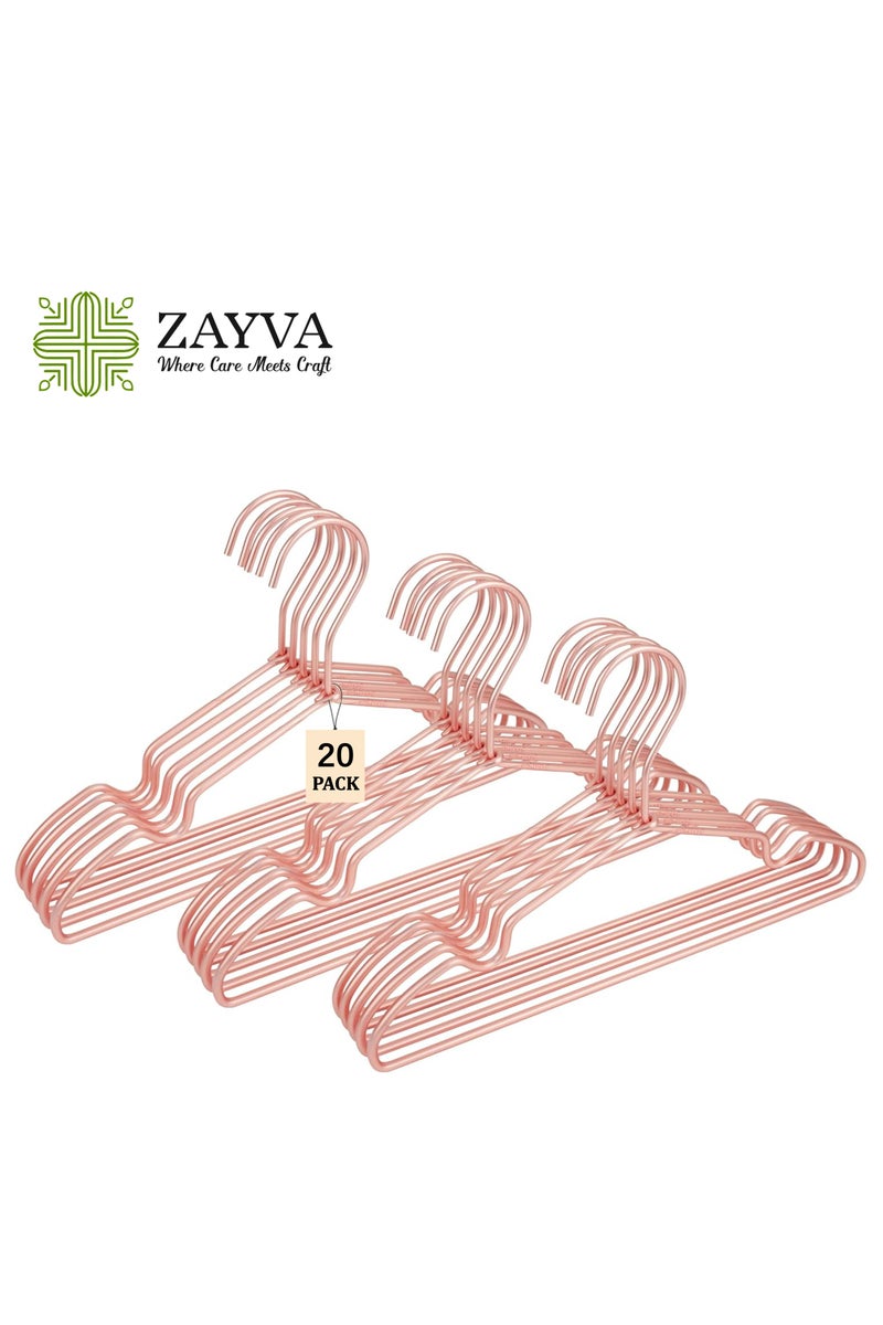 ZAYVA 20-Piece Rose Gold Cloth Hanger Set – 40cm Elegant Design for Dresses & Delicate Fabrics - Image 1