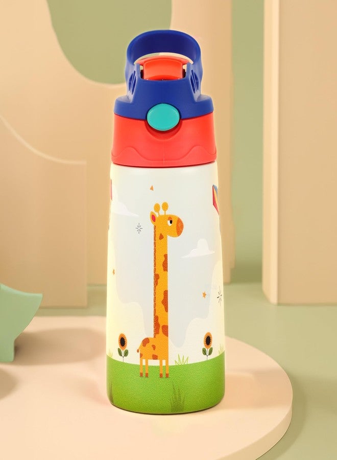 Nuluv Giraffe Insulated Stainless Steel Sipper for Kids, Leak-Proof Spout and Straw Bottle, Food-Grade Safe, Keeps Drinks Hot and Cold for Hours, BPA-Free Baby Water Bottle, 300ml - Image 1