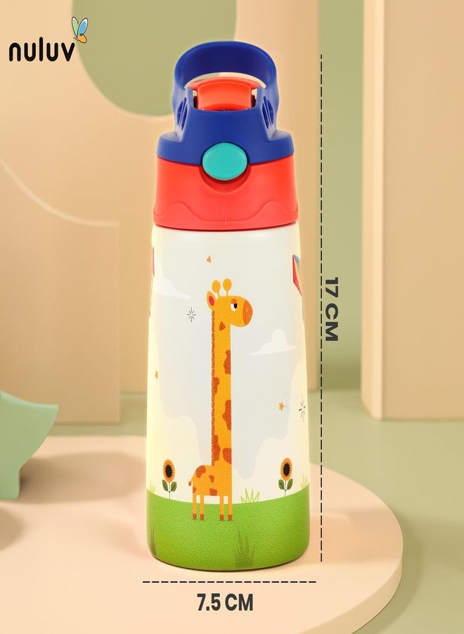 Nuluv Giraffe Insulated Stainless Steel Sipper for Kids, Leak-Proof Spout and Straw Bottle, Food-Grade Safe, Keeps Drinks Hot and Cold for Hours, BPA-Free Baby Water Bottle, 300ml - Image 3