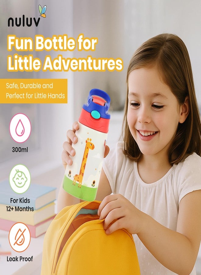 Nuluv Giraffe Insulated Stainless Steel Sipper for Kids, Leak-Proof Spout and Straw Bottle, Food-Grade Safe, Keeps Drinks Hot and Cold for Hours, BPA-Free Baby Water Bottle, 300ml - Image 4