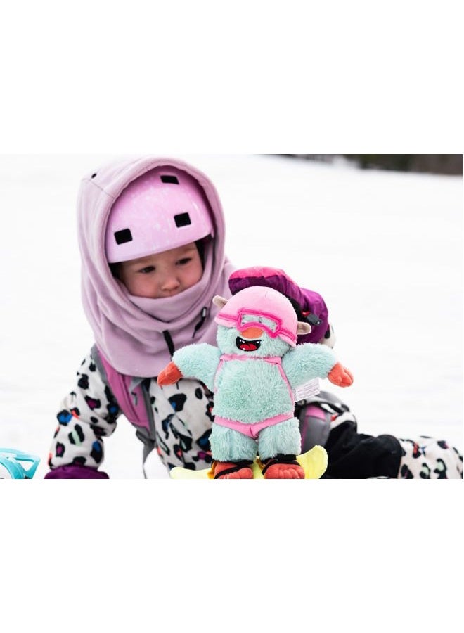 MDXONE Kids Over The Helmet Balaclava Children face mask with Buttons Winter 2022 Pompoms with Elastics (Sold Separately) (Olive), Olive, One Size-Medium - Image 4
