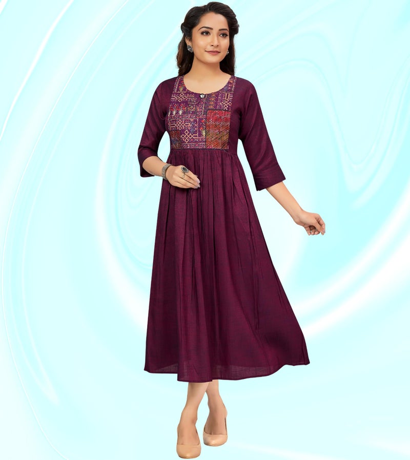 RITIJYA Feeding Kurtis for Women with Zip in Cotton Rayon | Maternity Gown Pregnancy Dress for Nursing Mothers | Maternity Wear Feeding Dress Tops (XL,Delightful Purple,9068_42) - Image 5