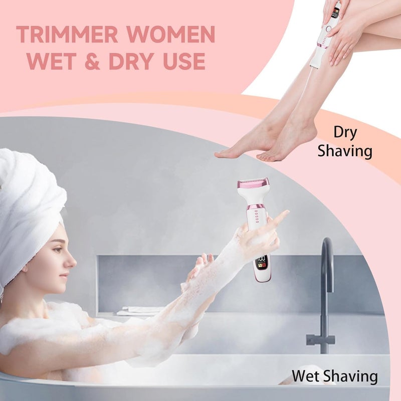 AccLoo 5 in 1 Electric Shaver for Women, Painless Rechargeable Lady Razor, Wet & Dry Epilator, USB Bikini Trimmer & Facial Hair Remover for Face, Arms, Legs, Underarms, Eyebrows, Nose - Image 5