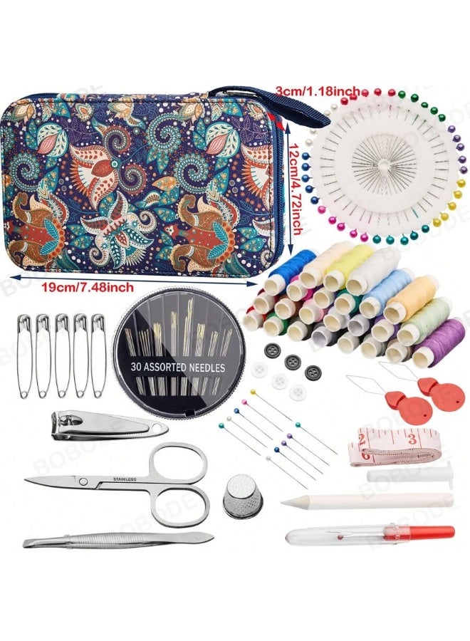 Sewing Kit with Floral Carrying Case – Portable Sewing Set - Image 2