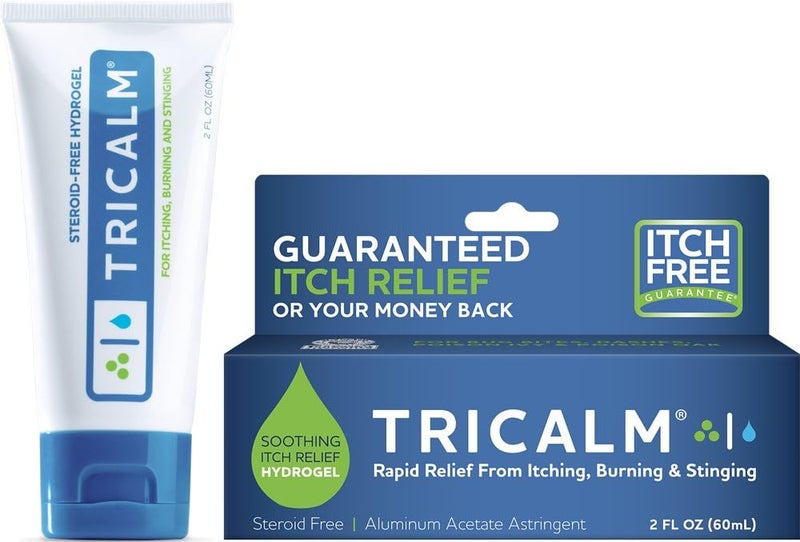 TriCalm Soothing Steroid-Free Anti-Itch Hydrogel for Bug Bites, Eczema, and More, Contains No Hydrocortisone, 2 Fl Oz - Image 1