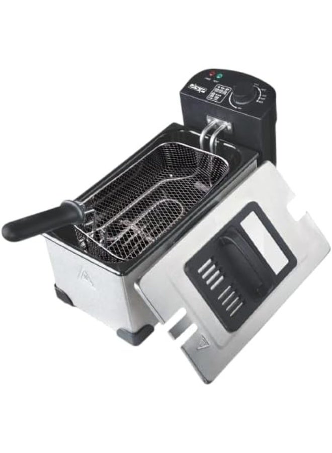 مقلاة كهربائية احترافية، ٢٠٠٠ واط، سعة ٣ لتر، درجة حرارة قابلة للتعديل حتى ١٩٠ درجة مئوية، مع قابس VDE/BS - Image 1