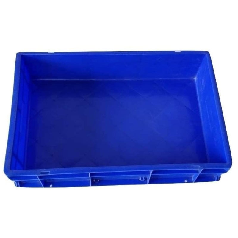 SINGHAL Multipurpose Heavy Duty Blue Portable Plastic Crate 40x30x12 CM Crates for storage Shelf Basket for Storage Bin Vegetable Fruit Milk - Image 4