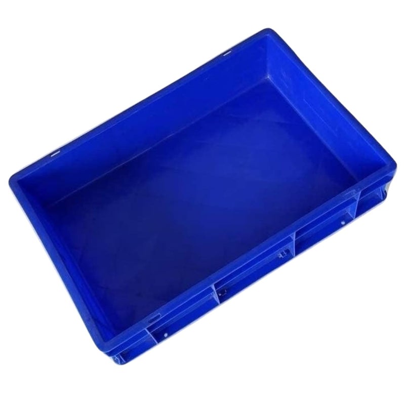 SINGHAL Multipurpose Heavy Duty Blue Portable Plastic Crate 40x30x12 CM Crates for storage Shelf Basket for Storage Bin Vegetable Fruit Milk - Image 5