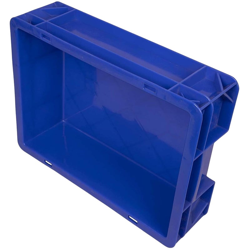 SINGHAL Multipurpose Heavy Duty Blue Portable Plastic Crate 40x30x12 CM Crates for storage Shelf Basket for Storage Bin Vegetable Fruit Milk - Image 3