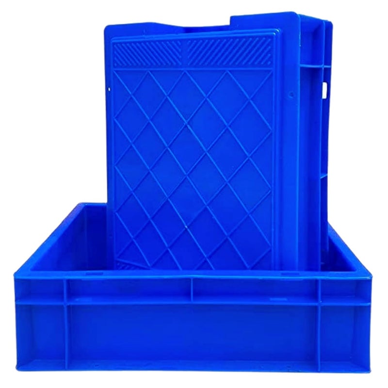 SINGHAL Multipurpose Heavy Duty Blue Portable Plastic Crate 40x30x12 CM Crates for storage Shelf Basket for Storage Bin Vegetable Fruit Milk - Image 2