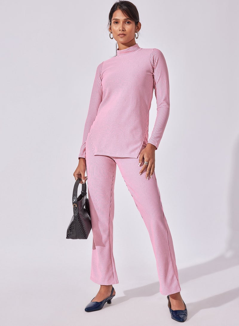 The Label Life Flared Legs Striped Pants - Image 1