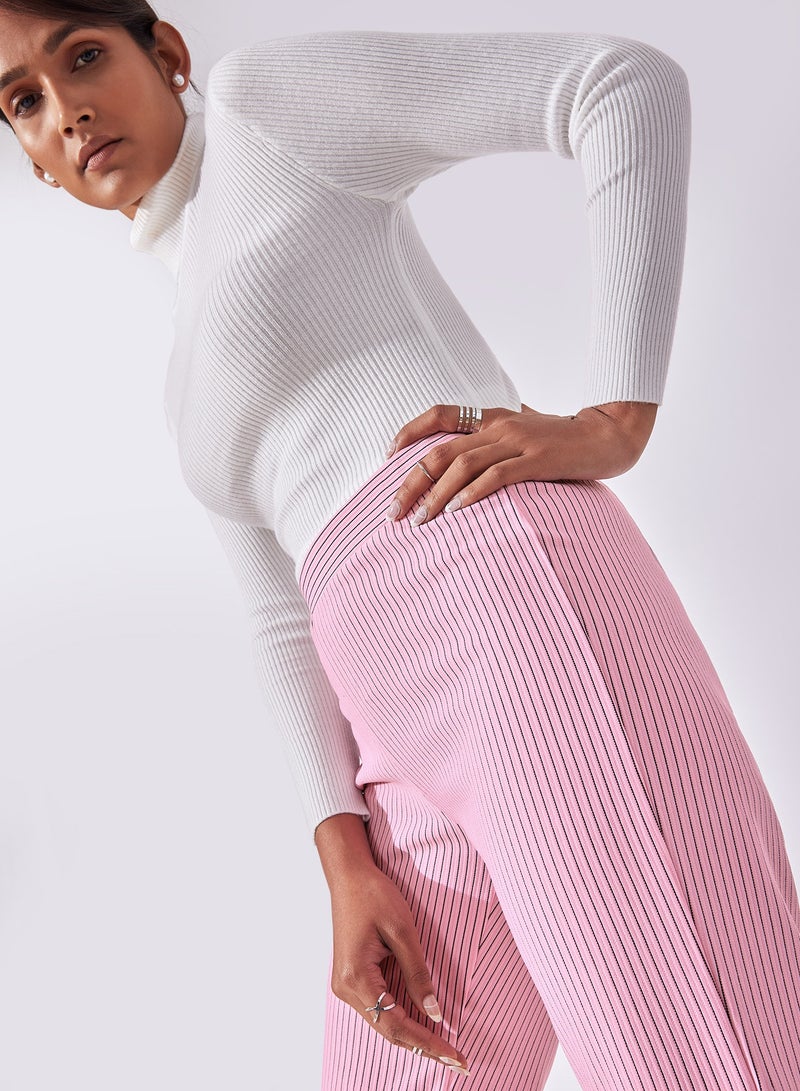 The Label Life Flared Legs Striped Pants - Image 3