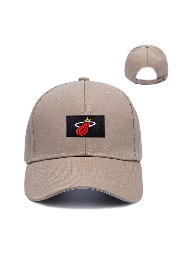 Khaki Miami Heat Adjustable Curved Baseball Cap