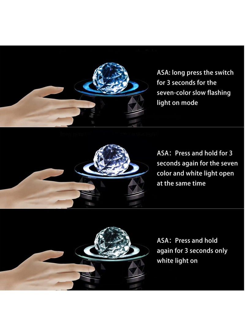 KASTWAVE Rotating Display Stand, 9.06 Inch LED Colorful Light 360 Degree Motorized Turntable Mirror Base Stand for Cup Crystal Glass Spherical Jewelry Display Party Decoration, Battery Not Included, Black  - Image 5