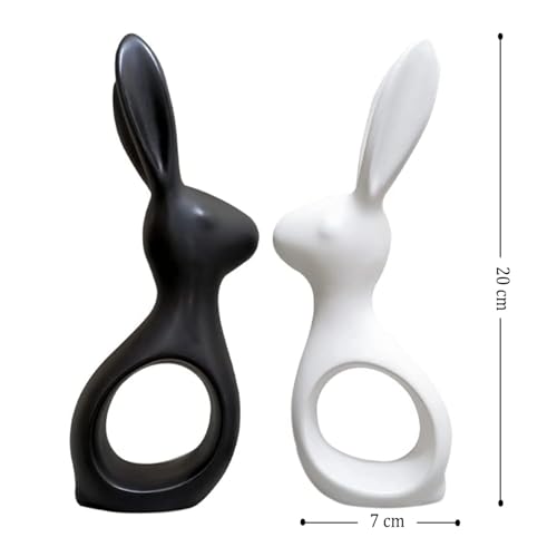 SRJANA Home Decor Rabbit Pair Elegant Design (Black & White) - Image 3