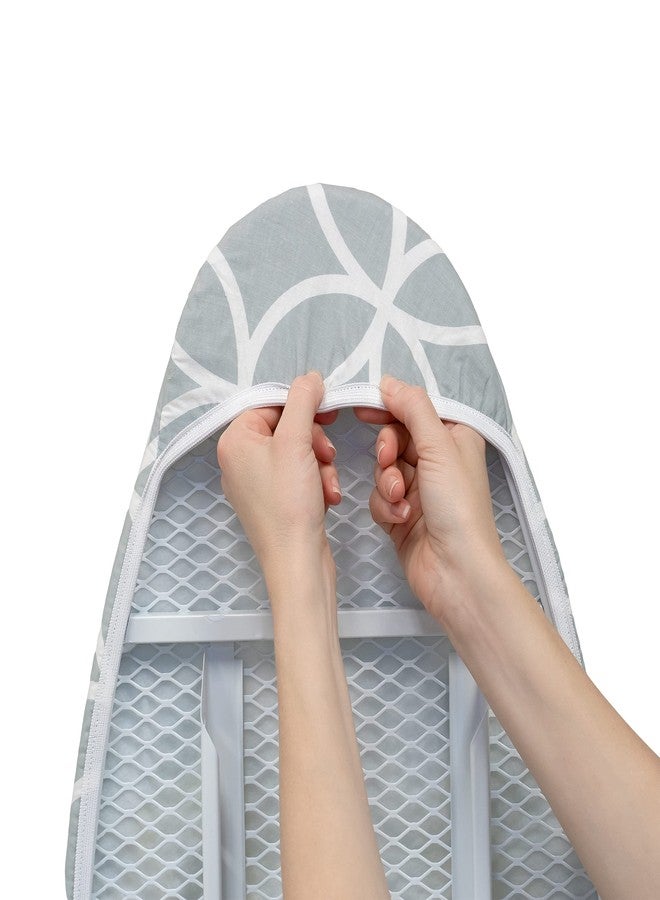 Westex Fancy Circles Heavy Duty Ironing Board Cover and Pad, Thick 3-Layer Stain Resistant Padding, Elasticized Skirt, Click-to-Close Fastener, 15 x 54 Inch (Board NOT Included, Cover ONLY) - Image 4