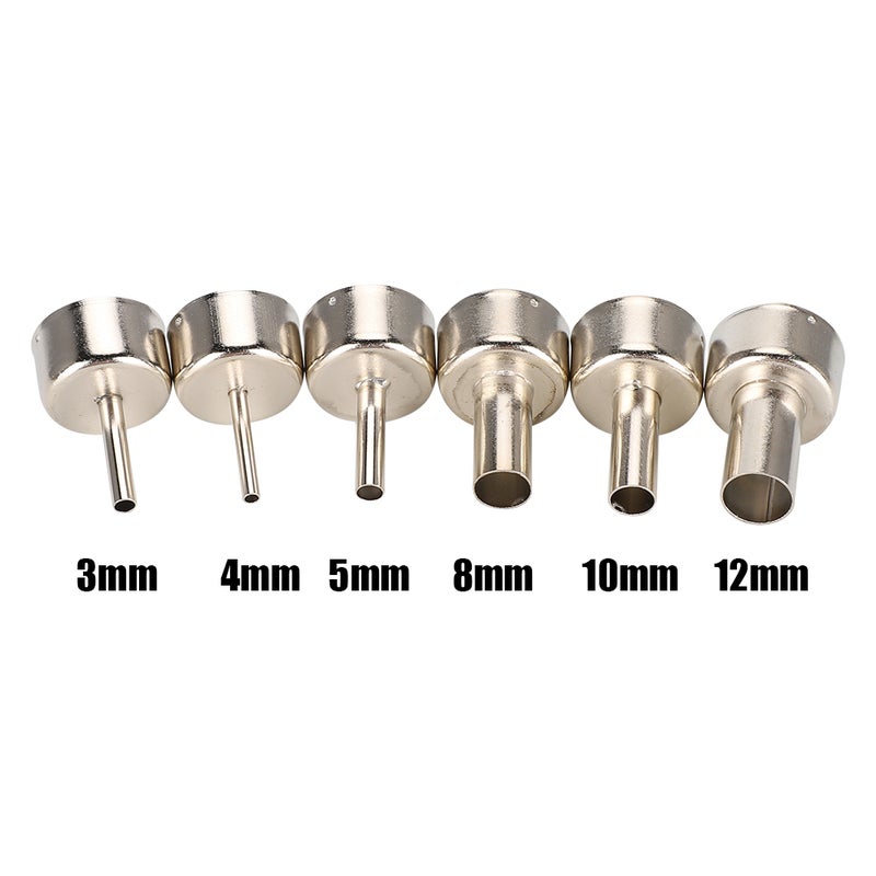 6pcs Hot Air Gun Nozzle 858 Heat Gun SMD Rework Station Accessory 3/4/5/8/10/12mm - Image 4