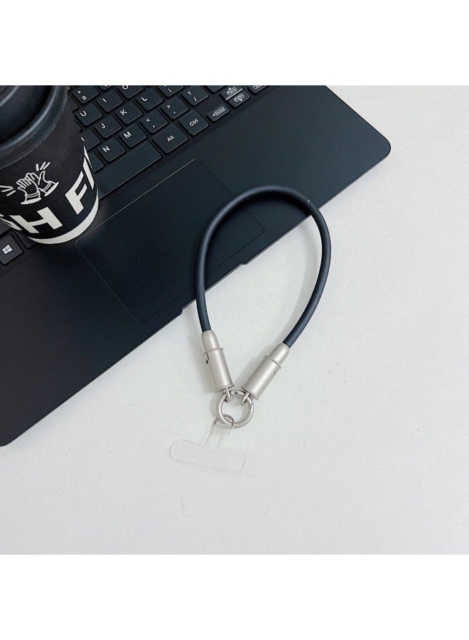 30CM Mobile Phone Data Cable Lanyard Charging Lanyard Fast Charging PD Charging Lanyard Charging Line Silicone Lanyard-Color:Black Ctoc