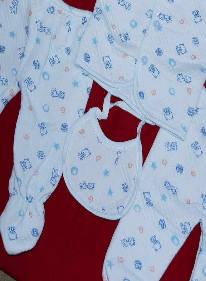 PIKIPOO تقدم PIKIPOO ملابس شتوية للأطفال حديثي الولادة، تحافظ على دفئهم، مطبوع عليها رسوم كرتونية (أزرق) - Image 4