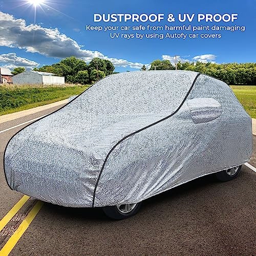Autofy Car Cover Waterproof SilverTech-Piping for Kia Sonet [Year 2020 Onwards] - Sonet Car Cover Dust & UV Protection Sonet Car Body Cover with Mirror Pocket Soft Cotton Lining - Image 2