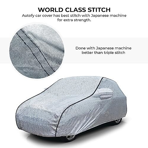 Autofy Car Cover Waterproof SilverTech-Piping for Kia Sonet [Year 2020 Onwards] - Sonet Car Cover Dust & UV Protection Sonet Car Body Cover with Mirror Pocket Soft Cotton Lining - Image 5
