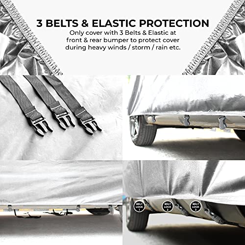 Autofy Car Cover Waterproof SilverTech-Piping for Kia Sonet [Year 2020 Onwards] - Sonet Car Cover Dust & UV Protection Sonet Car Body Cover with Mirror Pocket Soft Cotton Lining - Image 4