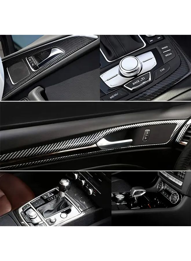 Silvery 10cm X 150cm 9D Carbon Fiber Car Vinyl Wrap Easy Cut And Apply Scratch Resistant Waterproof Protection - Image 4