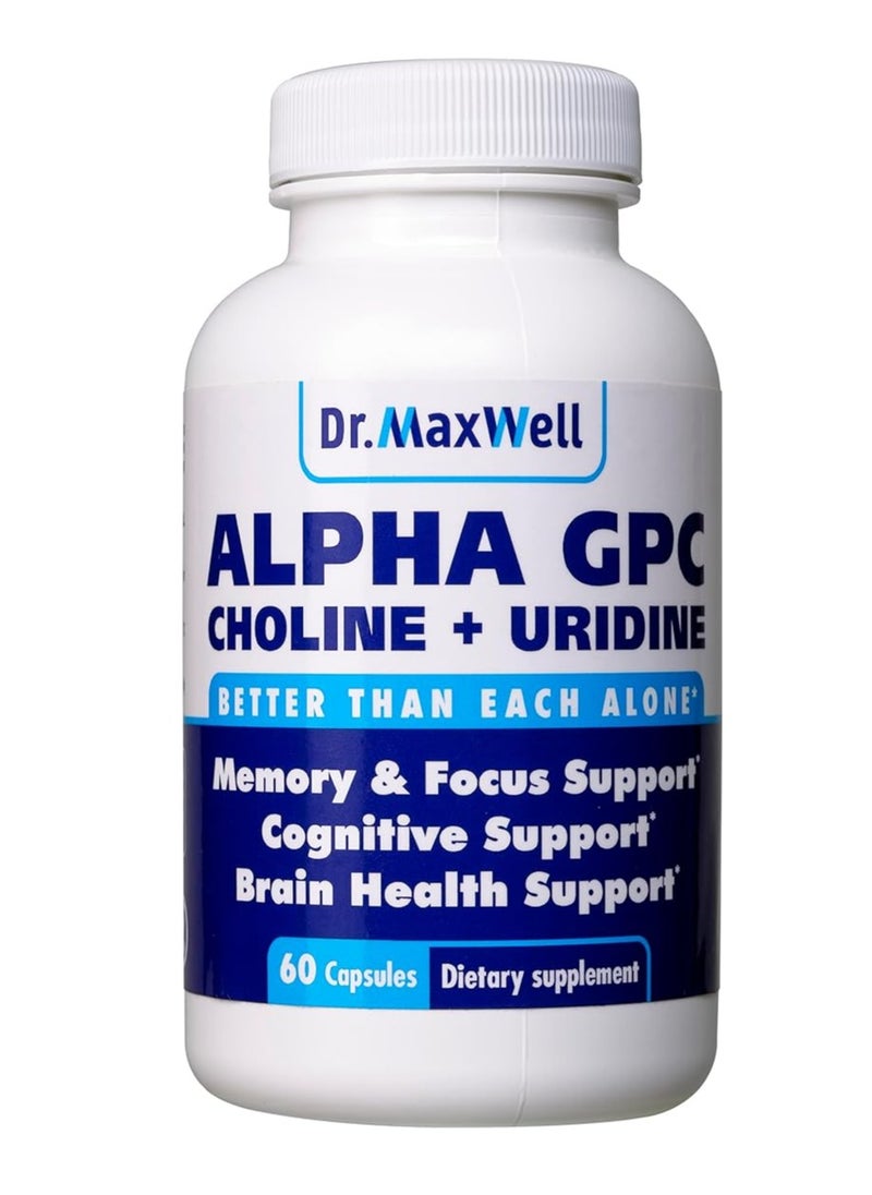Dr. Maxwell Alpha GPC 600 mg + Uridine 60 Capsules 