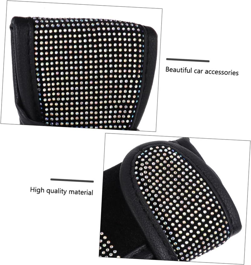 FAVOMOTO 3pcs Auto Cover Car Knob Gear Protector Decor Accessories for Women Flannelette Material and Crystal Rhinestones for Comfortable Driving Experience and Easy Installation - Image 5