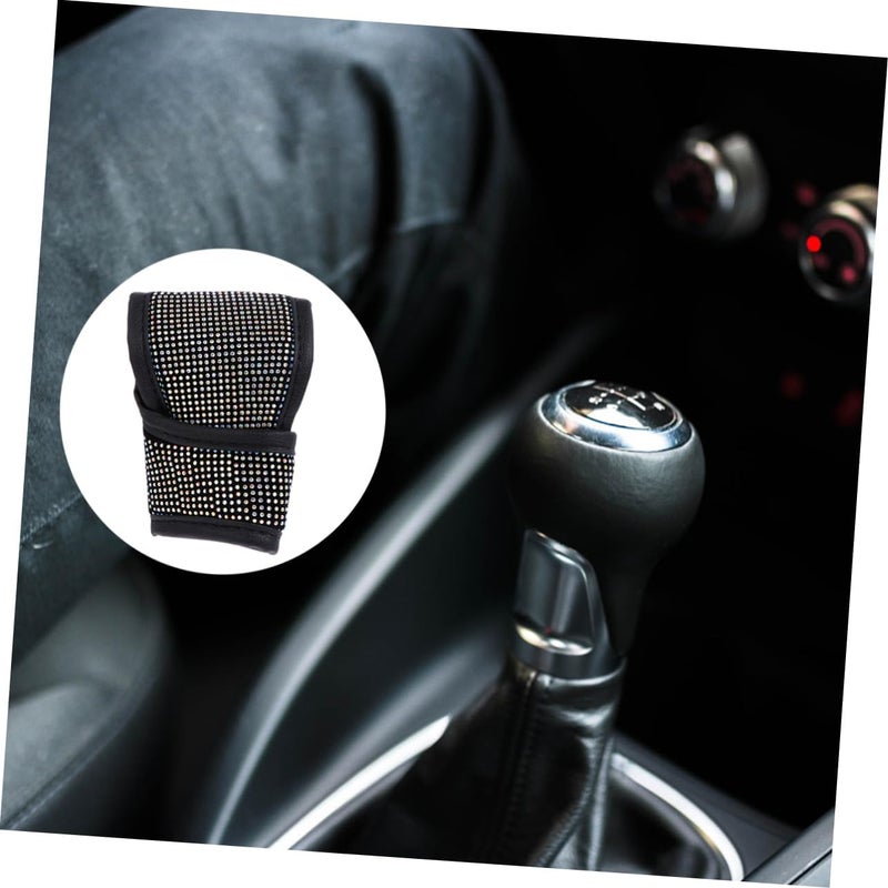 FAVOMOTO 3pcs Auto Cover Car Knob Gear Protector Decor Accessories for Women Flannelette Material and Crystal Rhinestones for Comfortable Driving Experience and Easy Installation - Image 3