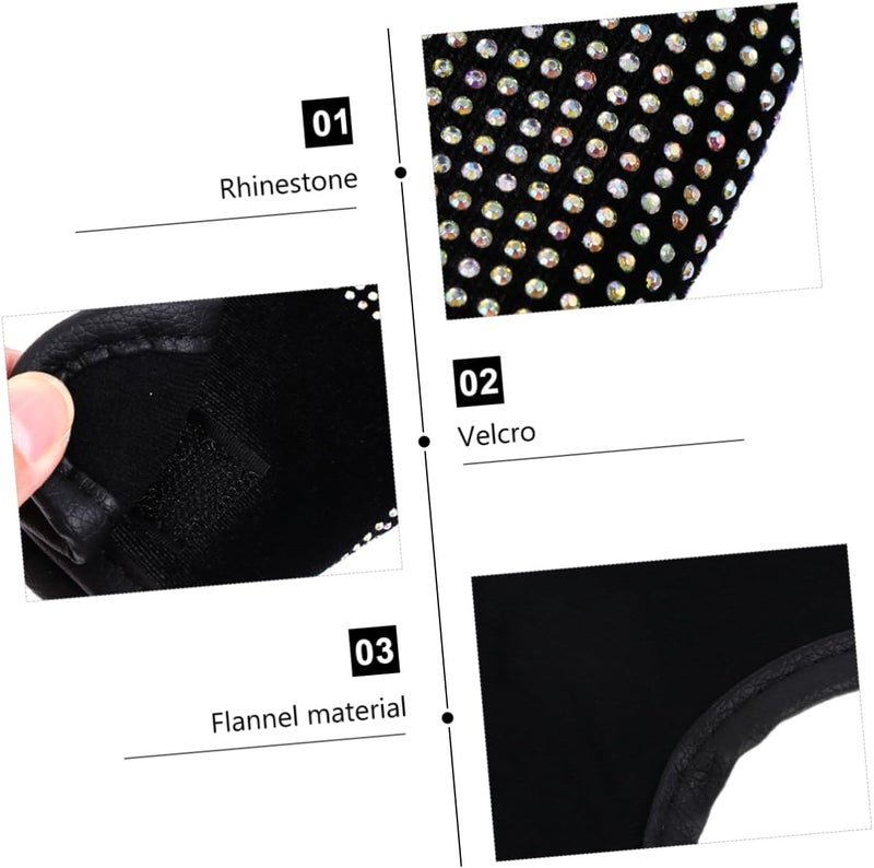 FAVOMOTO 3pcs Auto Cover Car Knob Gear Protector Decor Accessories for Women Flannelette Material and Crystal Rhinestones for Comfortable Driving Experience and Easy Installation - Image 4