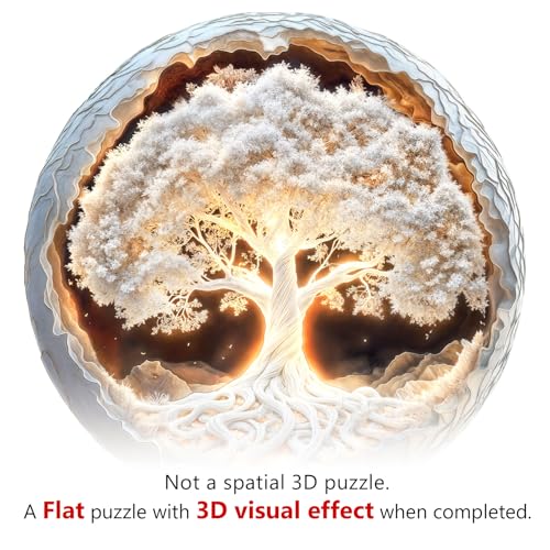 Artipuz Wooden Puzzles for Adults Glowing Tree of Life Wooden Puzzle 3D Visual Wood Jigsaw Puzzle for Adults Wood Puzzles Adult Gifts for Family Wall Art Home Decor 200pcs 114 114in M - Image 5