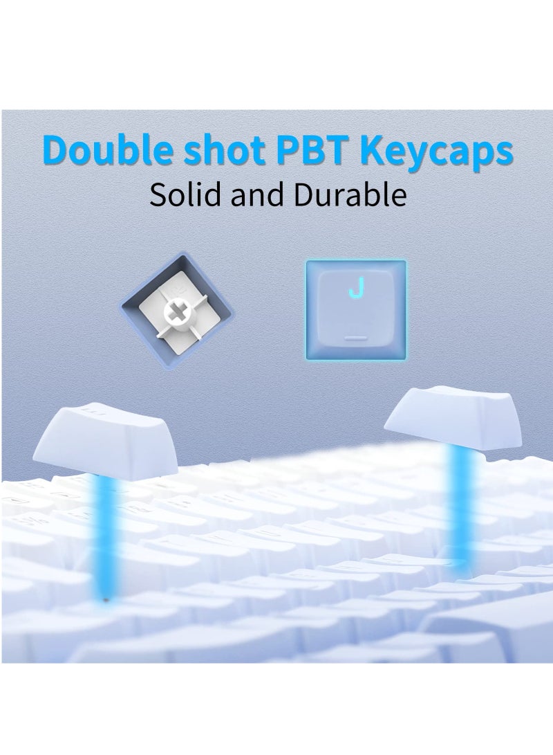 E-YOOSO Z-87 Mechanical Gaming Keyboard with Gradient Blue Pbt Keycaps Blue Switches LED Backlit Wired 87 Key Tenkeyless for Windows PC - Image 4