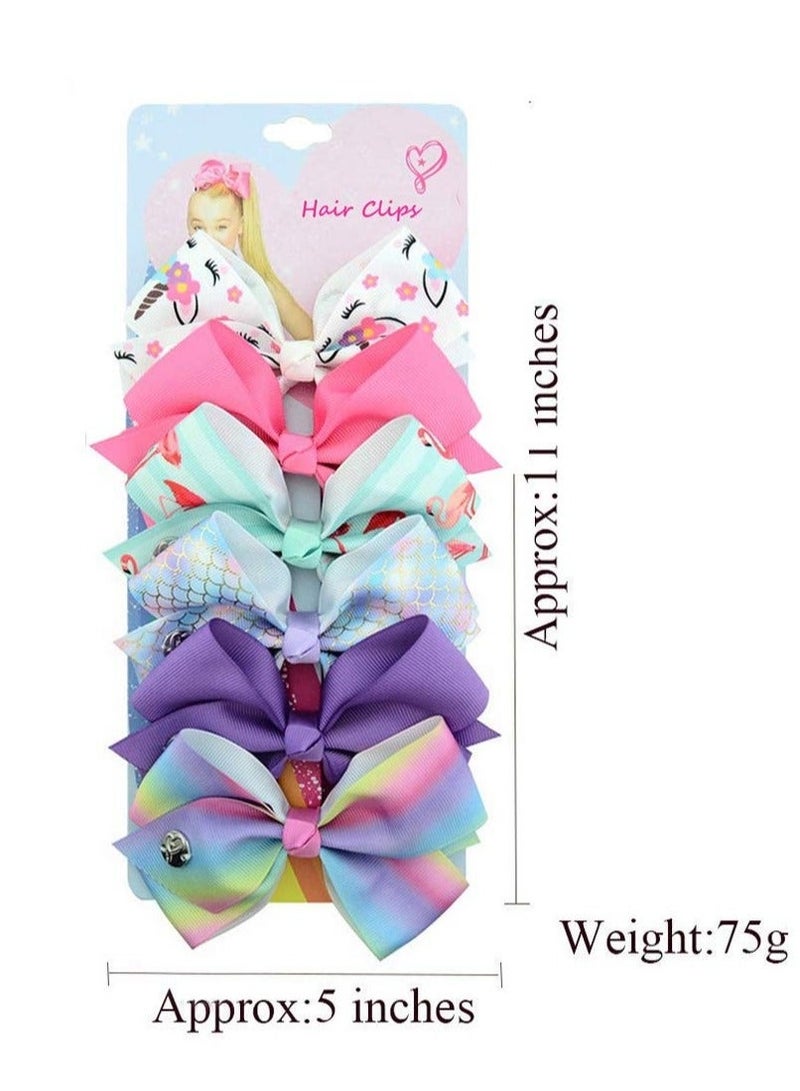 XiuWoo 12 Pcs Bows Hairpins, Unicorn Grosgrain Ribbon Hair Barrettes, Toddler Girls Bow Clips, Suitable for Teens Kids Birthday Gift Holiday Present - Image 4