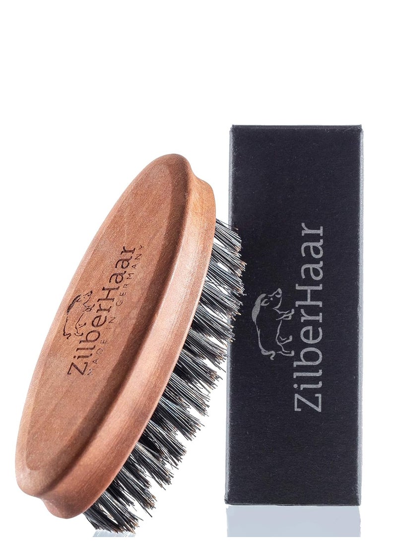 ZilberHaar ZilberHaar Pocket Mustache and Beard Brush  Stiff Boar Bristles Small Brush  Perfect Beard Grooming Tool  Relieves beard itch  Short and Medium  Made In Germany 