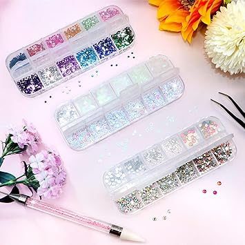 Scettar 4200pcs Rhinestones for Nails Nail Glitter Sequins Nail Decals with Crystals Nail Gems Diamonds for Nail Art Including Wax Pencil for Rhinestones And Rhinestone Picker - Image 3
