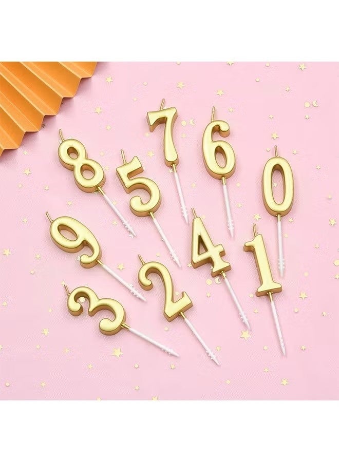 10 Pcs Numeral Birthday Candles Set, Glitter Cake Candles, Cupcake Candles for Birthday Wedding & Lucky Party Cake Decorations (Golden) - Image 5