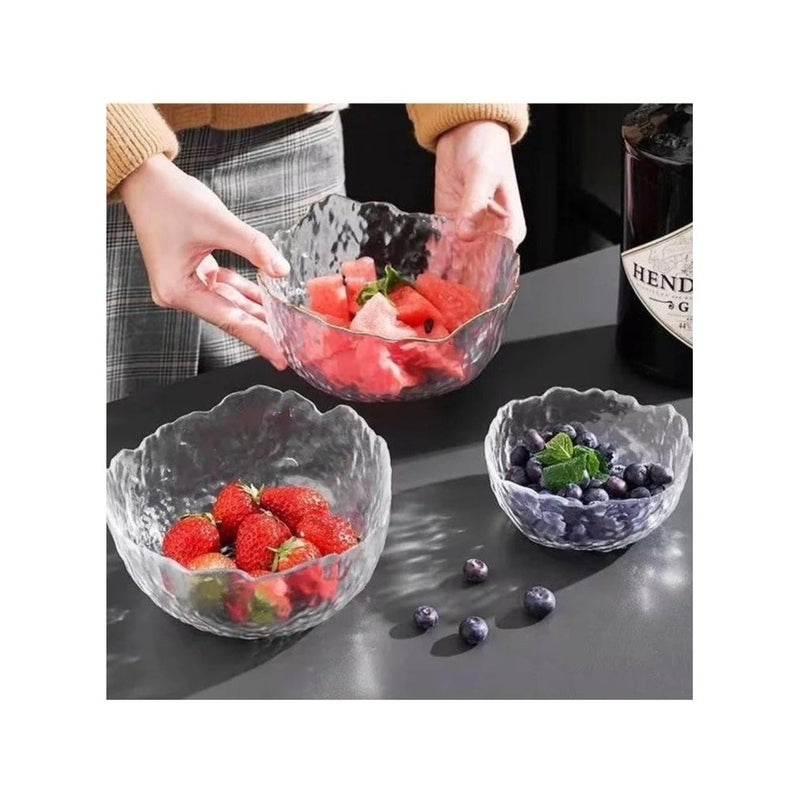 Modern Glass Khoshaf Set – 3-Piece Bowl Set in Different Sizes - Image 3
