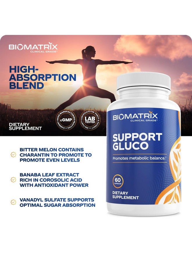 BioMatrix Metabolism Supplement for Men and Women, Cinnamon, Gymnema, Lipoic Acid, Vanadyl Sulfate, Chromium Picolinate, Bitter Melon (60 Capsules) - Image 2