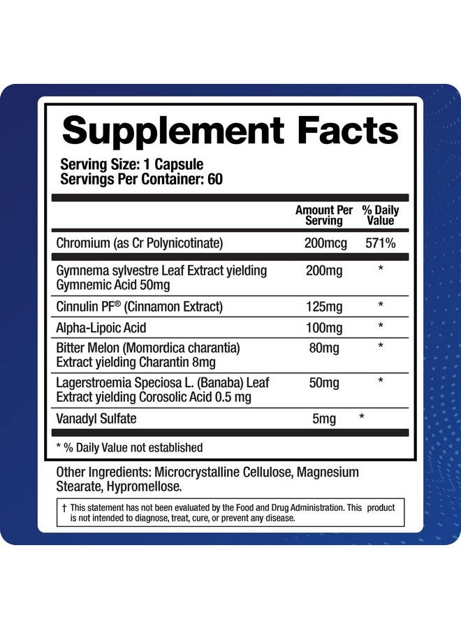 BioMatrix Metabolism Supplement for Men and Women, Cinnamon, Gymnema, Lipoic Acid, Vanadyl Sulfate, Chromium Picolinate, Bitter Melon (60 Capsules) - Image 5