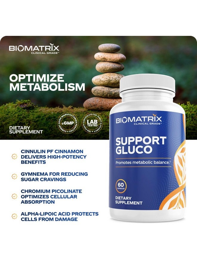 BioMatrix Metabolism Supplement for Men and Women, Cinnamon, Gymnema, Lipoic Acid, Vanadyl Sulfate, Chromium Picolinate, Bitter Melon (60 Capsules) - Image 4
