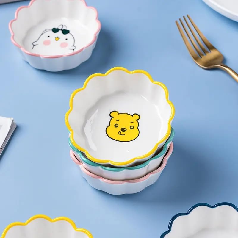 LUANA ENTERPRISE Mix Pattern Household Small Ceramic Bowl Set,Ceramic Dining Japanese Raman Seasoning Dish,Side Dishes for Snack and Dip Serving Bowl Set,Creative Tableware Dipping Bowls (Set of 12) - Image 5