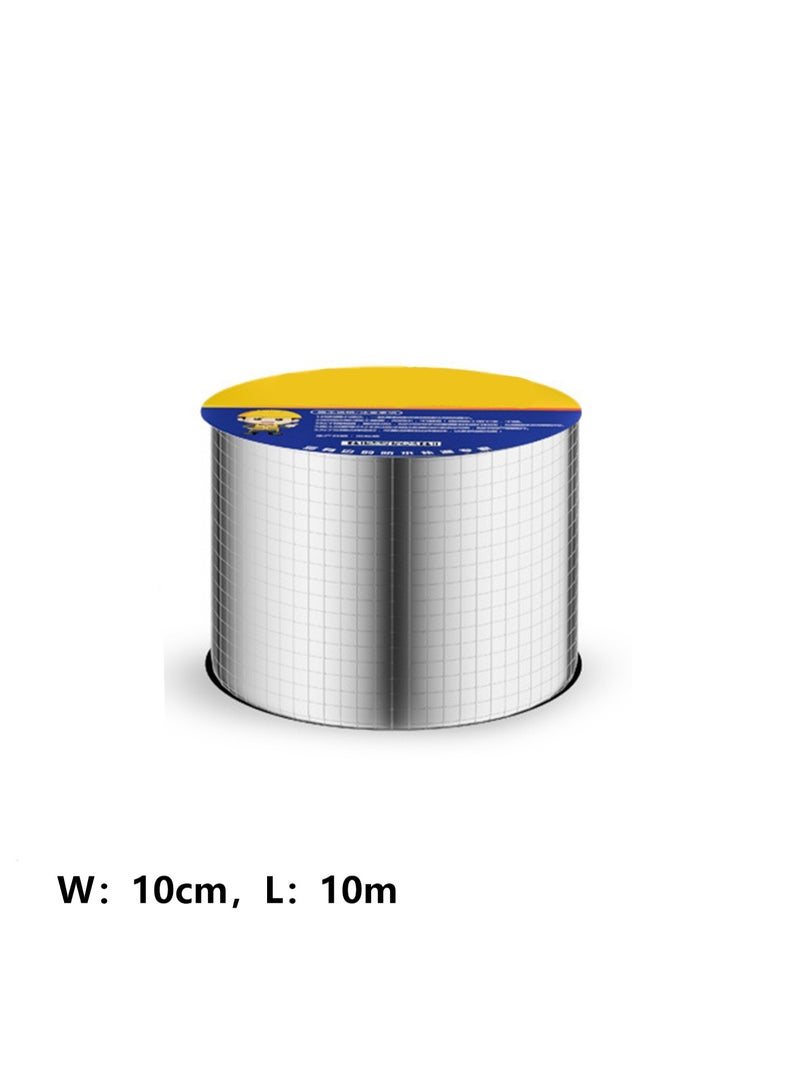 Butyl Tape Waterproof Tape Aluminum Foil Tape, Suitable for RV Repair, Windows, Silicone, Ship and Pipe Sealing, Glass and EDPM Rubber Roof Repair, Silver (Large Square Ordinary Type Width 10CM*Length 10M)  - Image 2