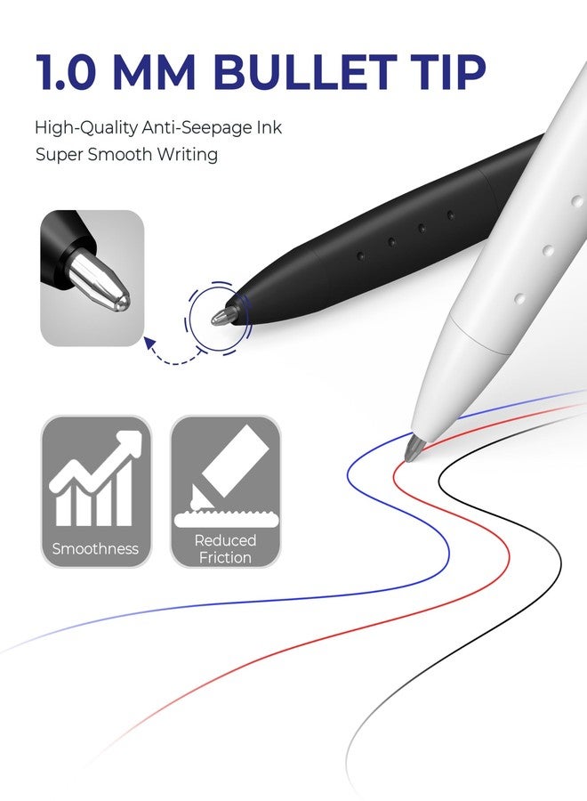 STAGEEK 3 PCS Multicolor Pens, 3-in-1 Colored Multi Colored Pen, 1.0mm Quick Dry Ballpoint Pens, Smooth Writing Colorful Retractable Pens for Office, School Supplies, Nursing Notes & Taking, Writing - Image 3