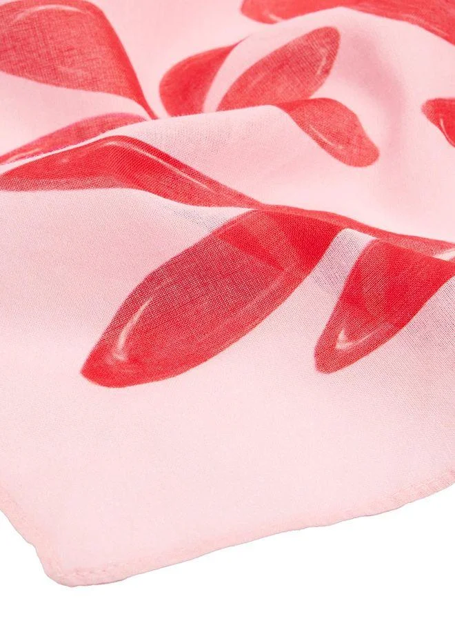 Parfois Pink Floral Printed Scarf With 100% Cotton for Women | Best Price UAE