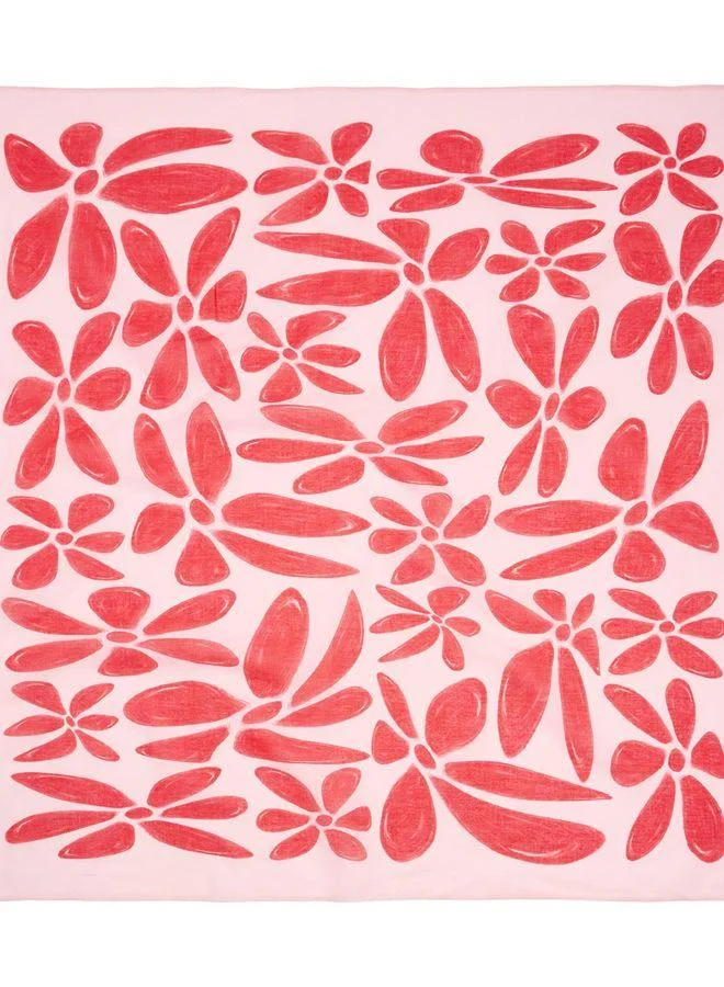 Floral Printed Scarf With 100% Cotton